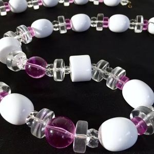 Vintage Monet Statement Moon Glow Lucite Necklace